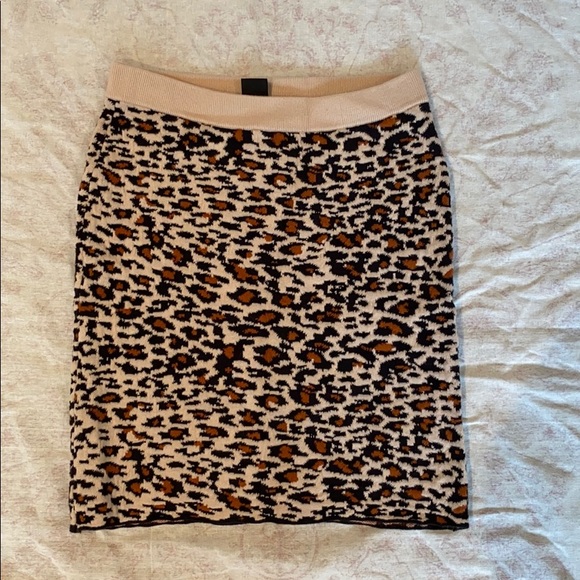 Urban Outfitters Leopard Knit Mini Skirt - Picture 1 of 2